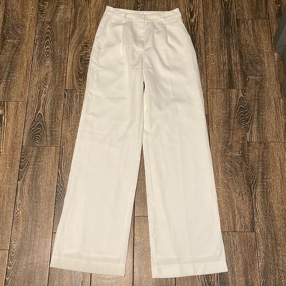 White Wide Leg Dress Pant